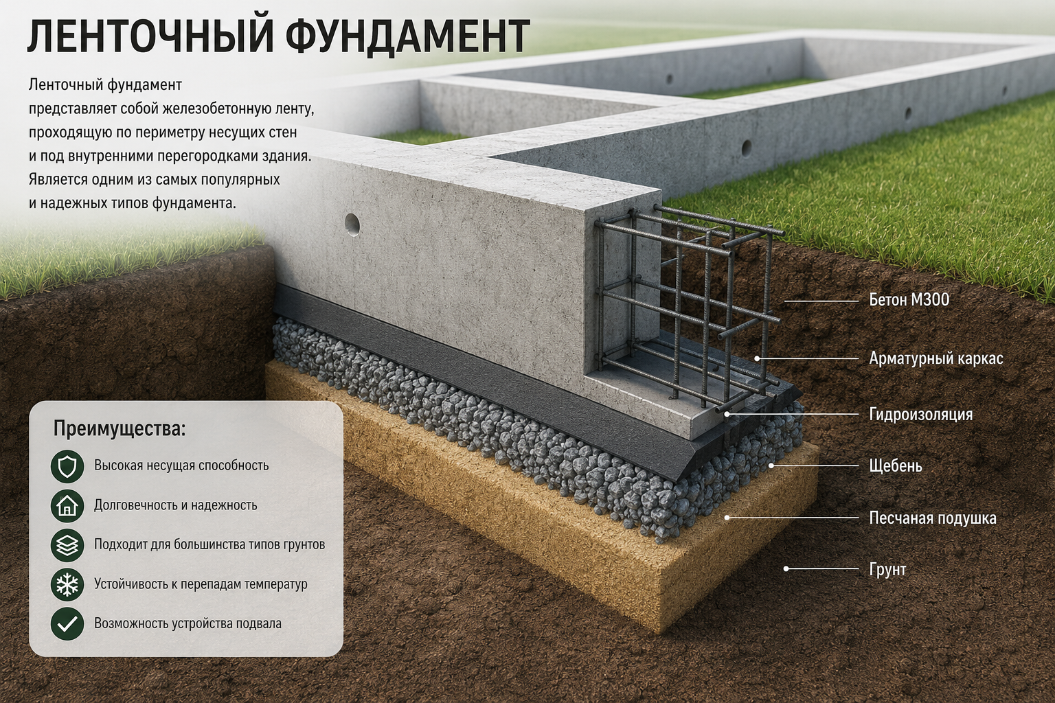 Ленточный фундамент